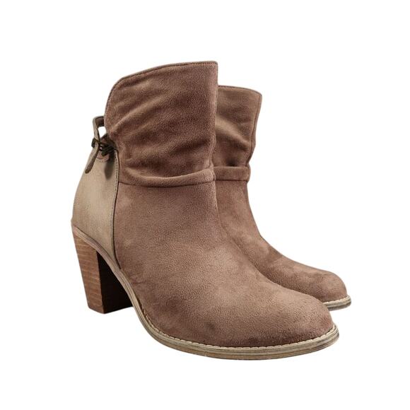 rebels Shoes - Rebels Shoes Womens 9 Bootie Fashion Block Heel Lifestyle Classic Slouchy Brown
